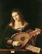 BARTOLOMEO VENETO Woman Playing a Lu oil painting artist